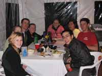 Group shot at the La Posada restaurant: Jess, Beth, me, Kristin, Julia, Aramy, Keith, Kenny (Category:  Rock Climbing)