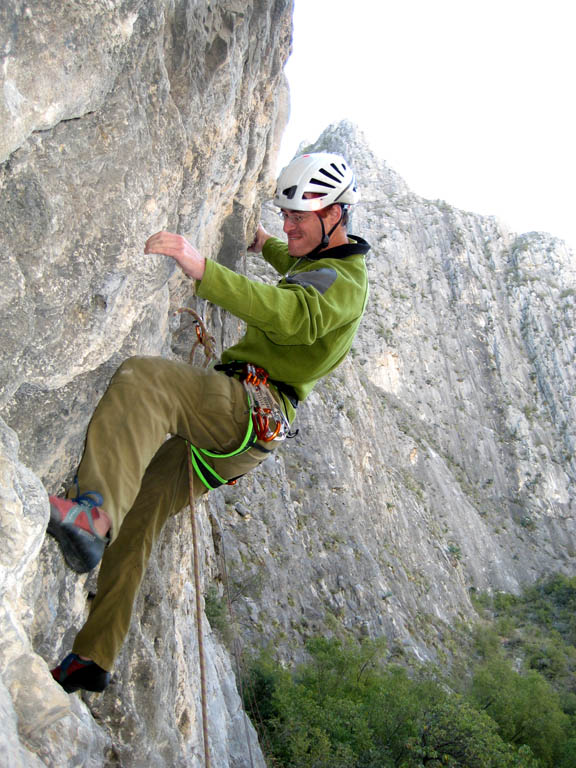 Leading La Pressa. (Category:  Rock Climbing)