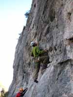 Leading La Pressa. (Category:  Rock Climbing)