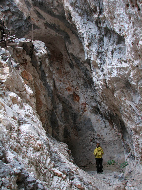 Kristin in the old marble mine. (Category:  Rock Climbing)