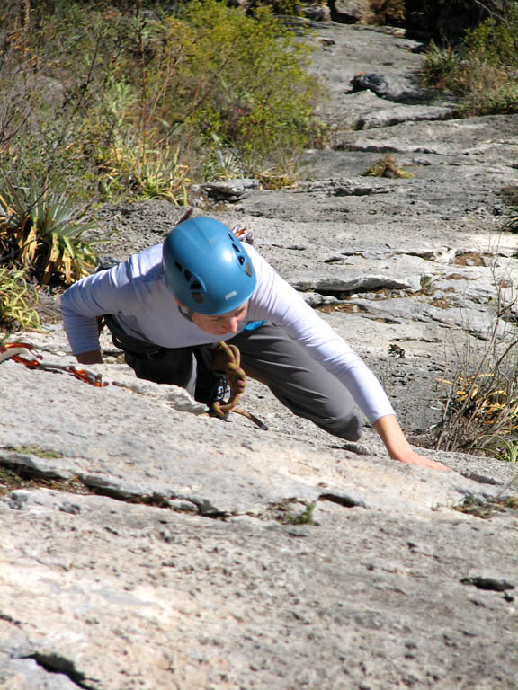 Beth following Yankee Clipper. (Category:  Rock Climbing)