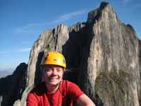 Kristin at the top of Yankee Clipper. (Category:  Rock Climbing)