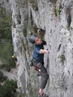 Kenny leading Mr. Gilberto. (Category:  Rock Climbing)