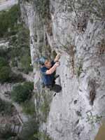 Kenny leading Mr. Gilberto. (Category:  Rock Climbing)