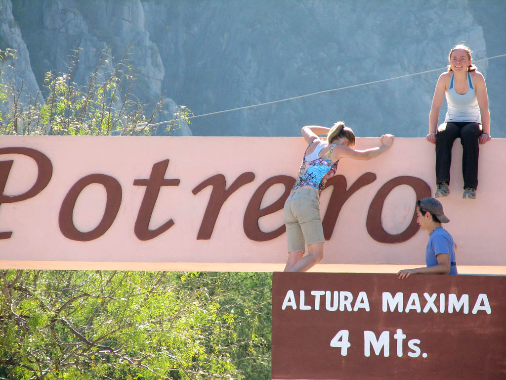 Posing at the entrance to Potrero Chico. (Category:  Rock Climbing)