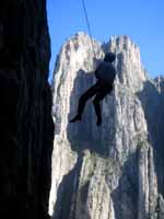 How I spent most of my time on this climb... hanging on the rope. (Category:  Rock Climbing)