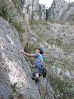 Climbing at Mini Super. (Category:  Rock Climbing)