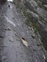 Kristin after leading the 5.11a pitch. (Category:  Rock Climbing)