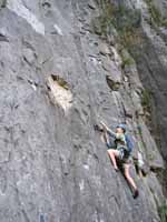 Beth following the first pitch of Super Nova. (Category:  Rock Climbing)