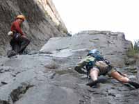 Beth following the first pitch of Super Nova. (Category:  Rock Climbing)