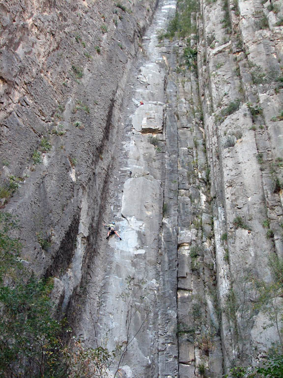 Beth following the second pitch of Super Nova. (Category:  Rock Climbing)