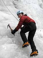 Iori climbing. (Category:  Ice Climbing)