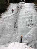 Iori climbing. (Category:  Ice Climbing)