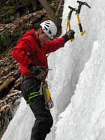 Leading some ice. (Category:  Ice Climbing)