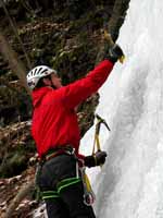 Leading some ice. (Category:  Ice Climbing)