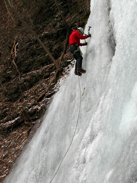 Leading some ice. (Category:  Ice Climbing)