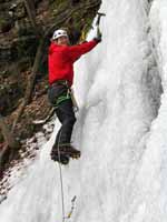 Leading some ice. (Category:  Ice Climbing)