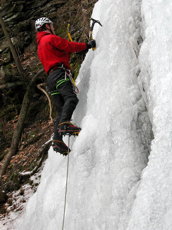 Leading some ice. (Category:  Ice Climbing)