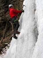 Leading some ice. (Category:  Ice Climbing)