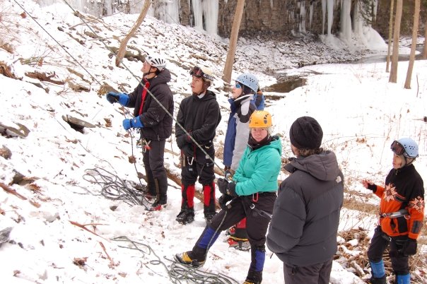 Me, Eric, Joe, Kristin, Mark, Sam (Category:  Ice Climbing)