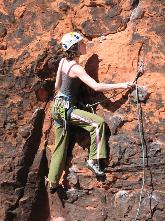 Marah climbing at The Gallery. (Category:  Rock Climbing)