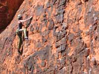 Marah climbing at The Gallery. (Category:  Rock Climbing)