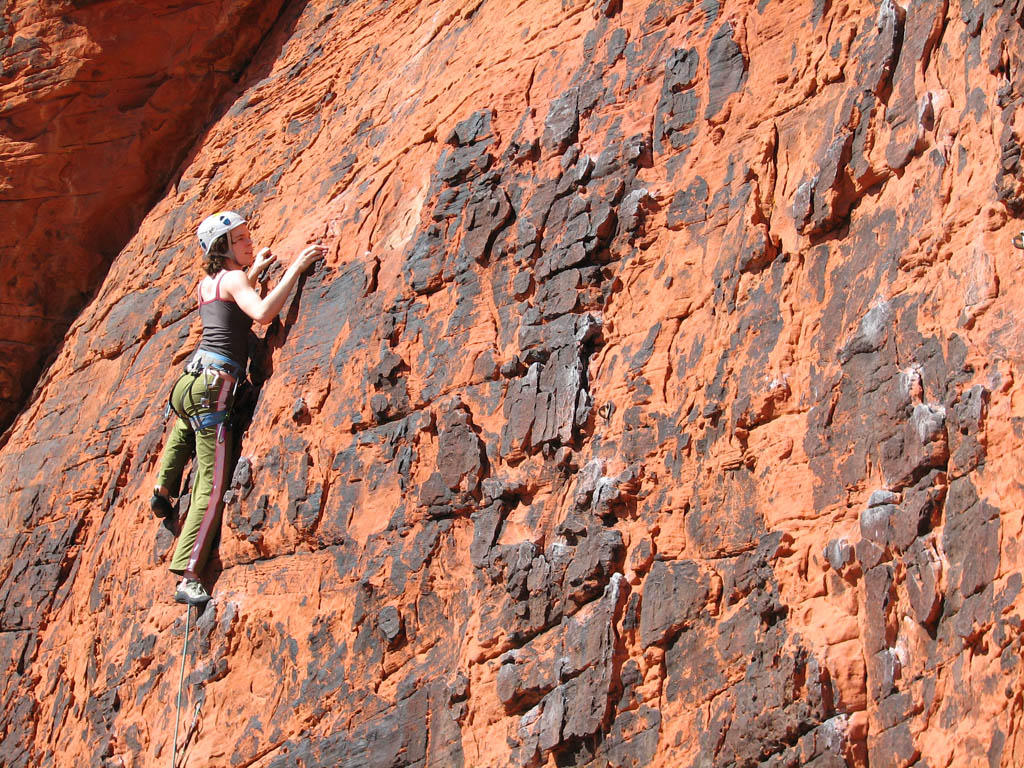 Marah climbing at The Gallery. (Category:  Rock Climbing)