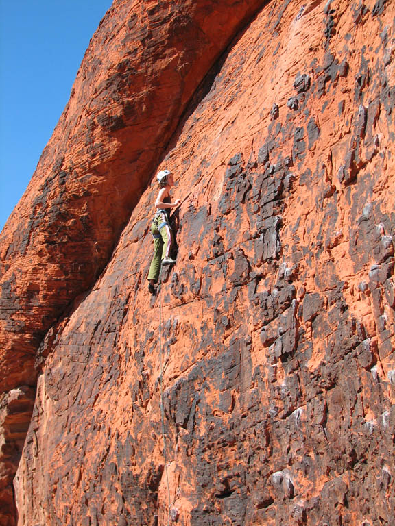 Marah climbing at The Gallery. (Category:  Rock Climbing)