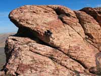 Aramy climbing down from the top of Olive Oil. (Category:  Rock Climbing)