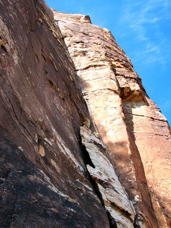 The white flake at the start of Frogland. (Category:  Rock Climbing)