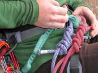 Kristin modeling my lovely half ropes. (Category:  Rock Climbing)