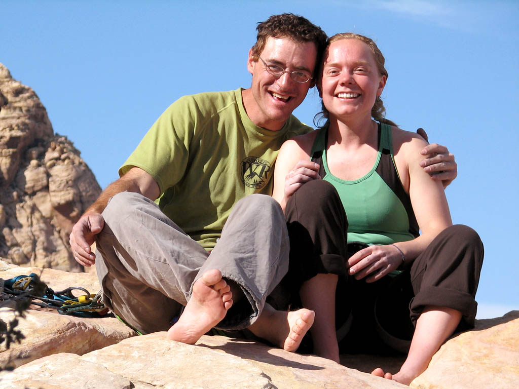 Me and Kristin at the top of Frogland. (Category:  Rock Climbing)