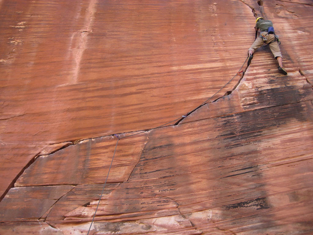 Aramy leading Yin-Yang. (Category:  Rock Climbing)