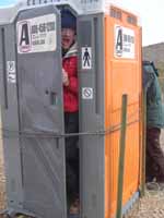 Trapped in the port-a-potty! (Category:  Rock Climbing)