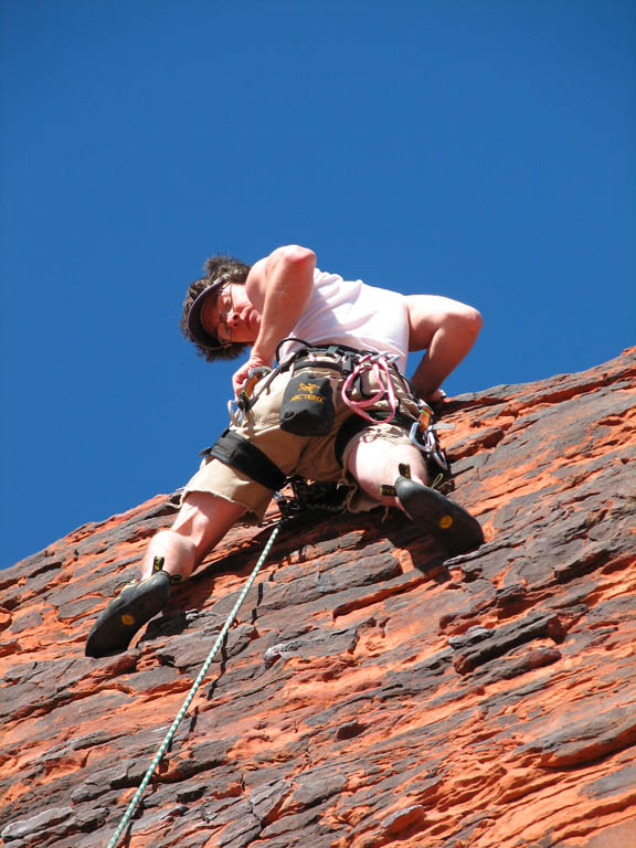 Shawn at Magic Bus. (Category:  Rock Climbing)