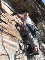 Nick leading pitch 2 of Morning After. (Category:  Rock Climbing)