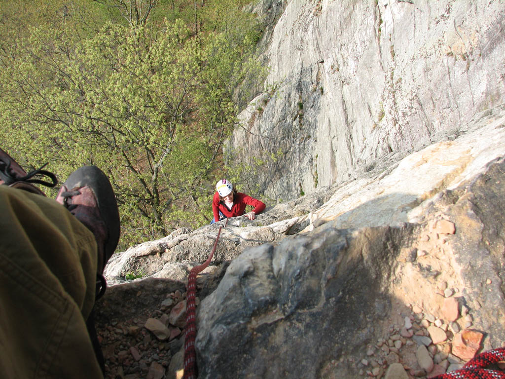 Marah following p1 of High Exposure. (Category:  Rock Climbing)