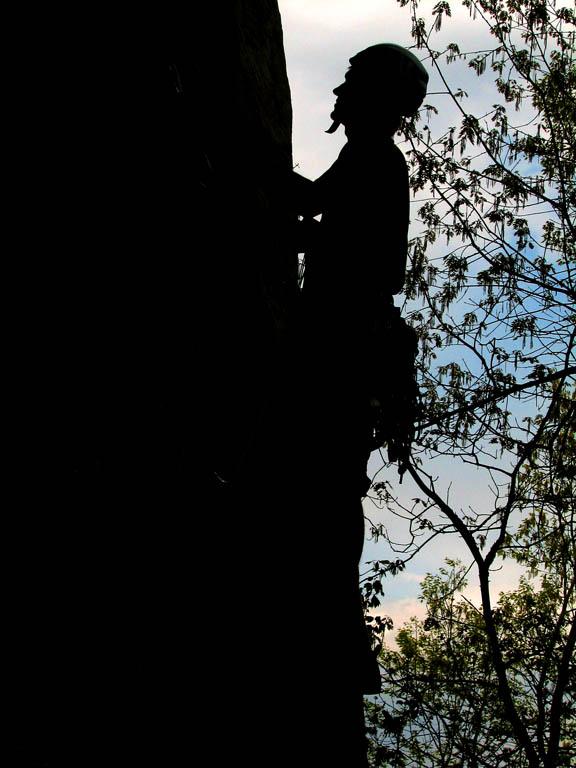 Guy leading Disneyland. (Category:  Rock Climbing)