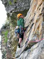 Kristin leading Yellow Ridge. (Category:  Rock Climbing)