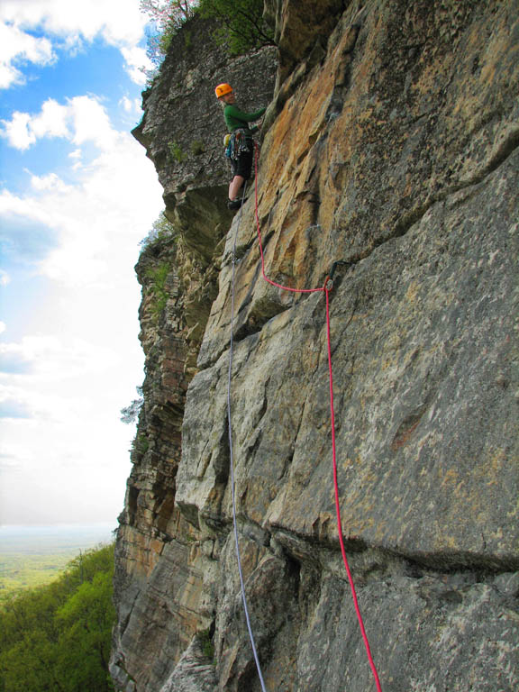 Kristin leading Yellow Ridge. (Category:  Rock Climbing)