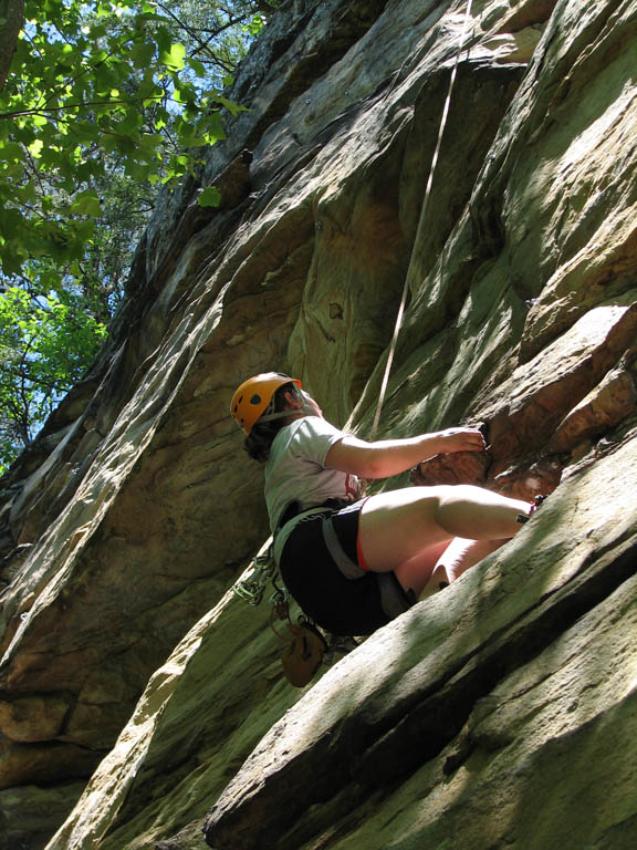 Jess on G-String. (Category:  Rock Climbing)