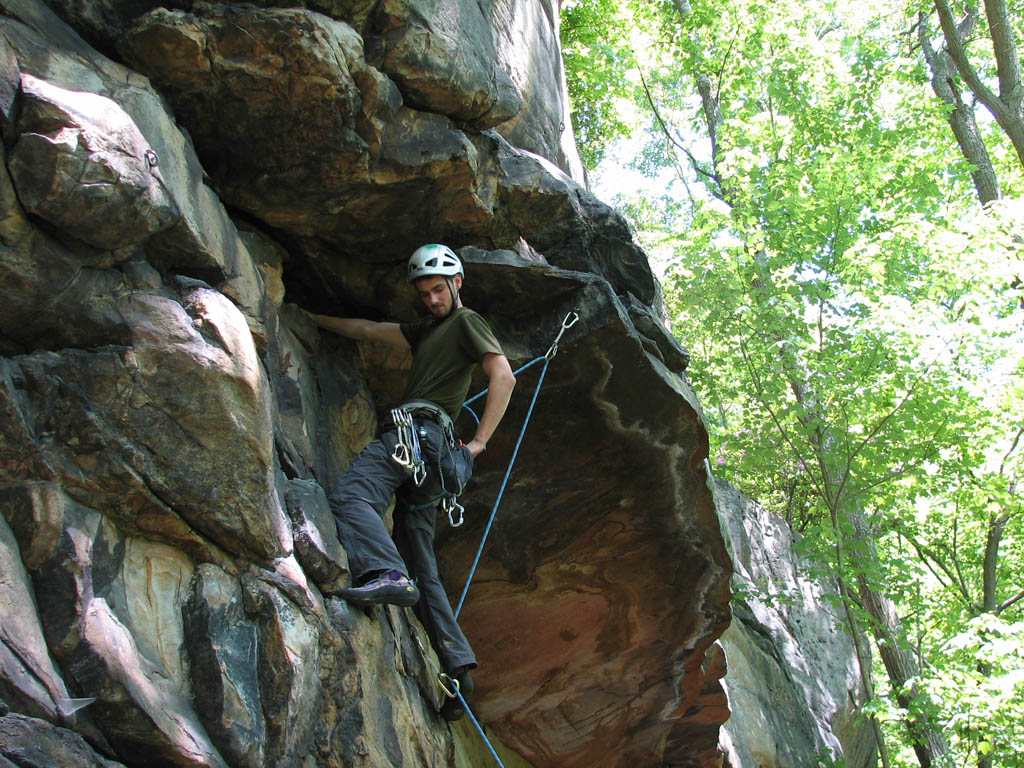 Matt leading Pay It Forward. (Category:  Rock Climbing)