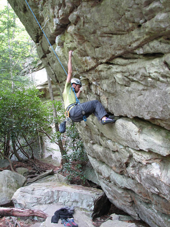 Matt attempting All The Way Baby. (Category:  Rock Climbing)