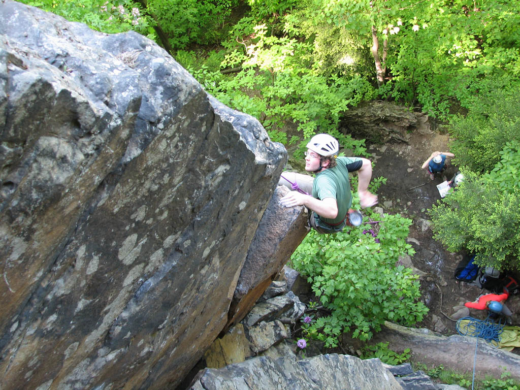 Mike working Pure Power. (Category:  Rock Climbing)