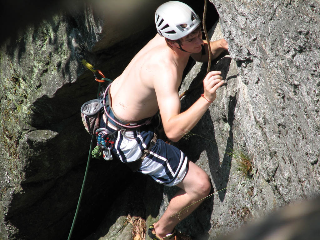 Guy following Te Dum. (Category:  Rock Climbing)