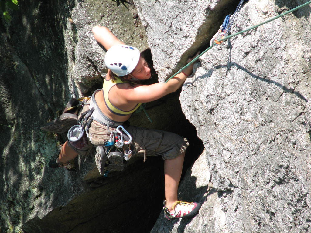 Jen following Te Dum. (Category:  Rock Climbing)