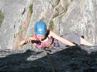 Next time I shoot The Dangler from above, I'll try to lean way out and use a shallow depth of field. (Category:  Rock Climbing)