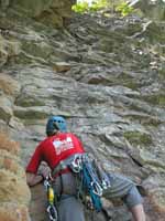 Beth leading Gelsa. (Category:  Rock Climbing)