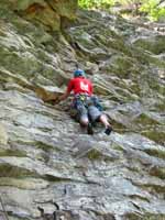 Beth leading Gelsa. (Category:  Rock Climbing)