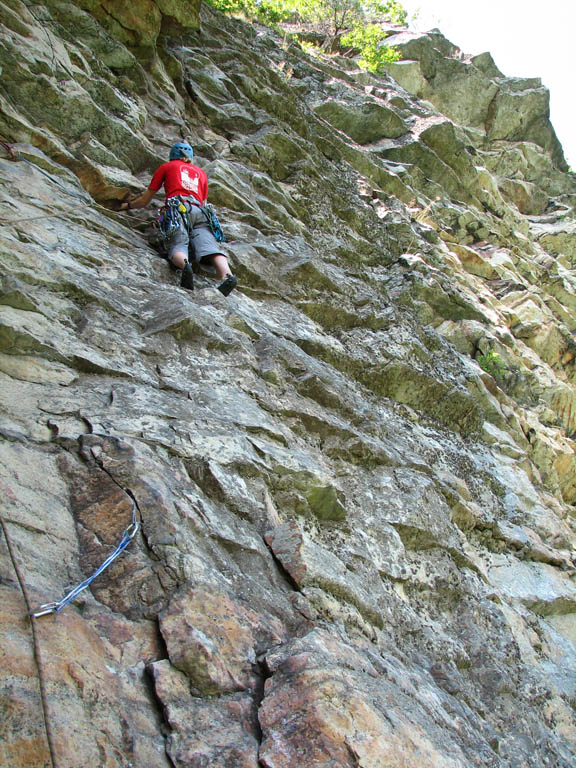 Beth leading Gelsa. (Category:  Rock Climbing)